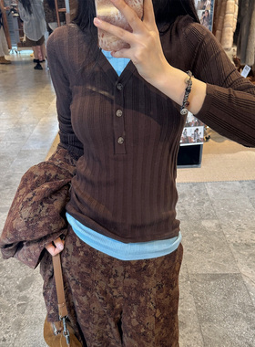 【ICE DUST】hug 2025秋冬新款假两件打底衫icedust