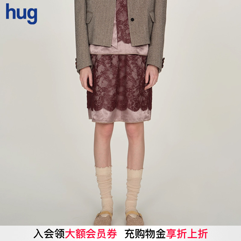 【ICE DUST】hug 2025秋冬新款短款半身裙碎钻蕾丝半裙