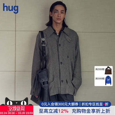 NULLUS26早春新款格纹翻领夹克