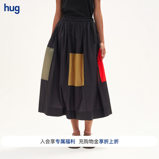 【WHM】hug 2026夏新款柔软薄尼龙布抽褶半裙