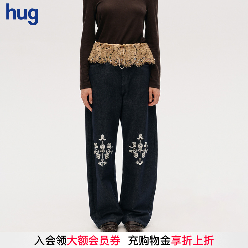 ICEDUST25秋冬绣花logo牛仔裤