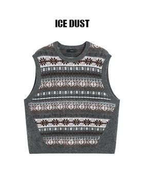 【ICE DUST】hug 2026早春新款费尔岛毛衣背心icedust