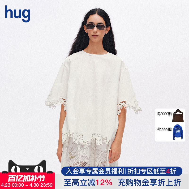 【ICEDUST】hug 2026新中长袖绣花下摆T恤
