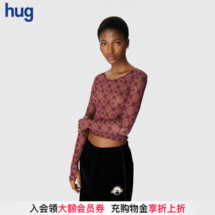 2025秋冬新款 hug SERRE 印花网纱上衣 MARINE