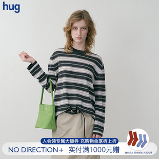 2025秋冬新款 hug DIRECTION 圆领条纹针织衫