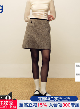 【MARCHEN】hug 2025AW冬季假日系列冬季园作羊毛半裙