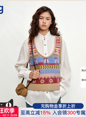 【GARCON BY GARCON】hug 2026早春新款新年太阳岛牦牛毛混纺背心