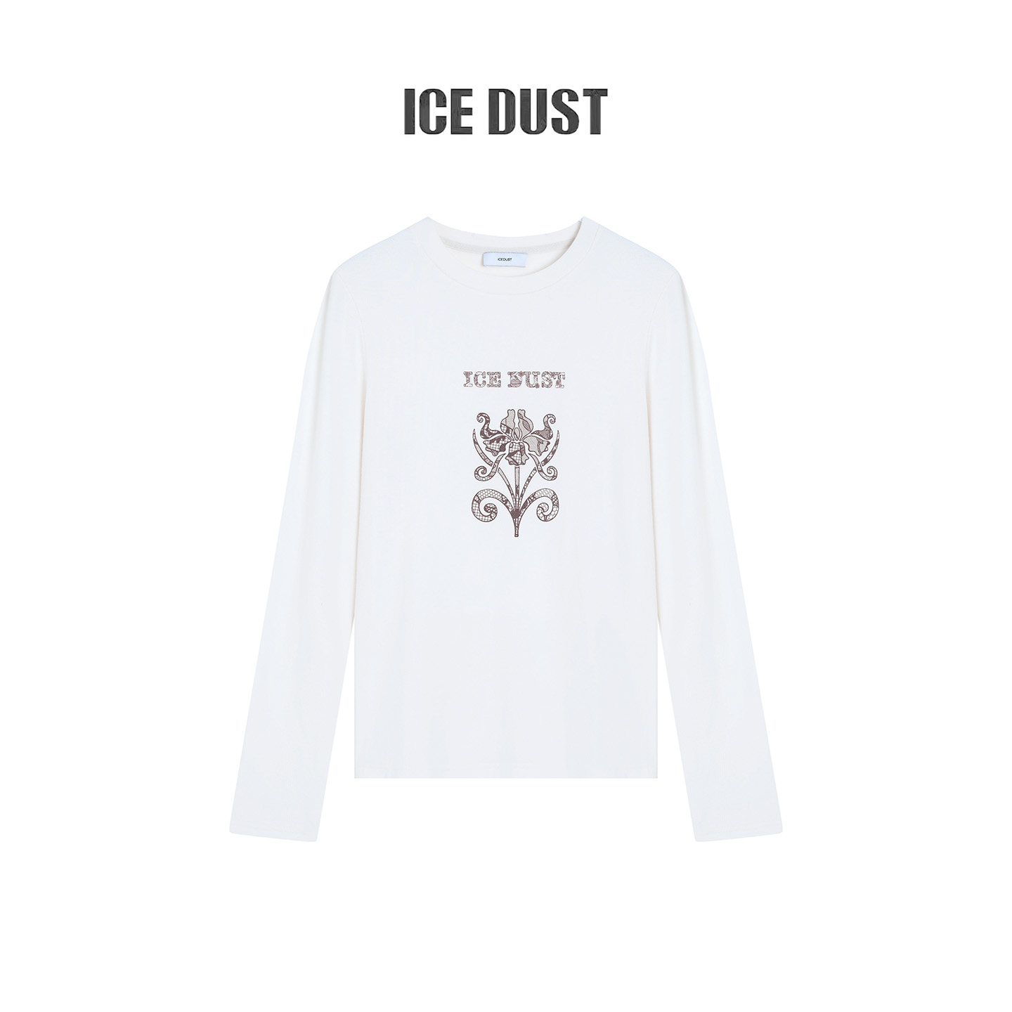 【ICE DUST】hug 2025秋冬新款花卉LOGO印花T恤