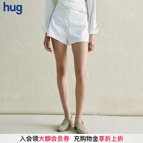 DEEPMOSS云母麻质叠褶短裤