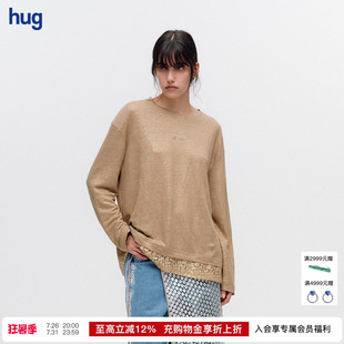 【ICE DUST】hug 2026早秋新款金色假两件T恤