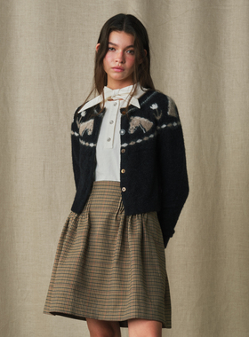 【MARCHEN】 hug2025秋冬新款针织开衫和平小马开衫回转企鹅外套