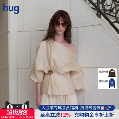 CelloSonata真丝绡缎打褶上衣