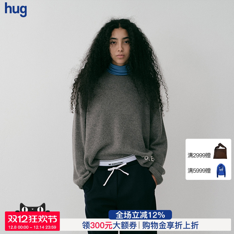 【NO DIRECTION+】hug 2025秋冬新款方形极简羊绒衫
