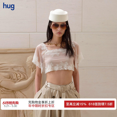 CelloSonata蕾丝小飞袖上衣