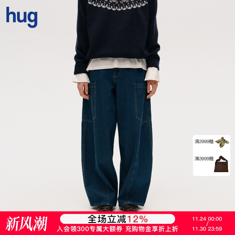 ICEDUST新款大口袋宽松牛仔裤