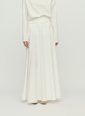 【RUOHAN】hug 2026早春新款HOMA白色绒面纯棉腰封半裙