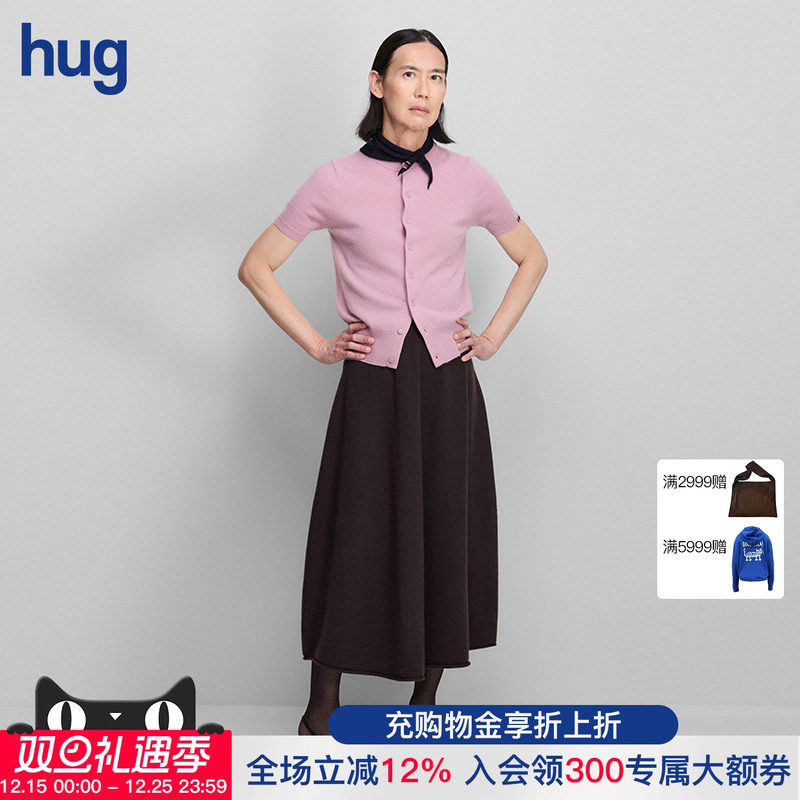 2025秋冬新款圆领针织短袖开襟衫