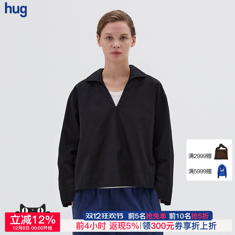 MARGARETHOWELL纯色v领长袖衬衫