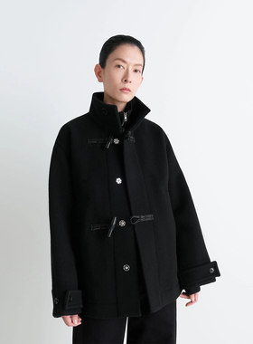 【LEMAIRE】hug 2025秋冬新款简约牛角扣束腰短款大衣外套