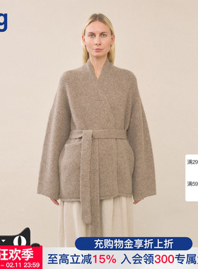 【LAUREN MANOOGIAN】hug 2026早春新束腰羊驼毛系带开衫大衣外套