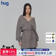 【AMOMENTO】hug 2025春夏新款束腰V领连衣裙