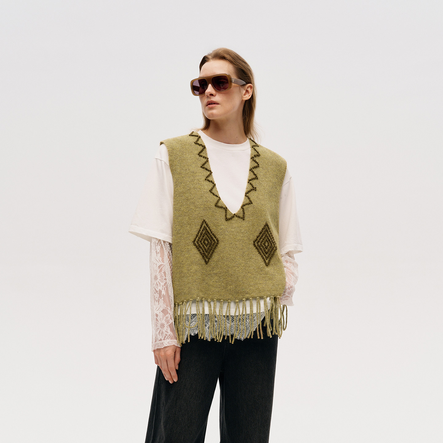 ICEDUST手工流苏套头背心