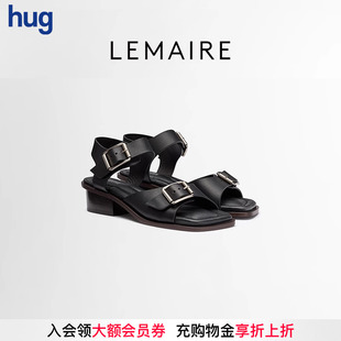 纯色简约方头系带凉鞋 LEMAIRE hug 2025早春新款
