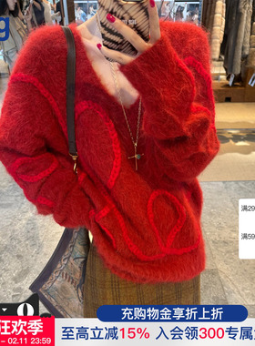 【ICE DUST】hug 2026早春新款立体麻花宽松套头毛衣icedust