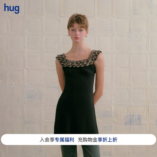 MARCHEN桑蚕丝格纹吊带连衣裙