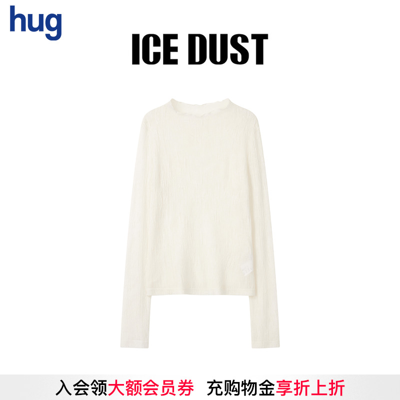 【ICE DUST】hug 2025秋冬新款半高领蕾丝打底T恤icedust