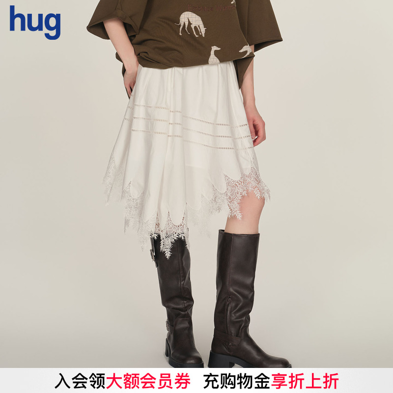 ICEDUST不对称蕾丝花边半裙