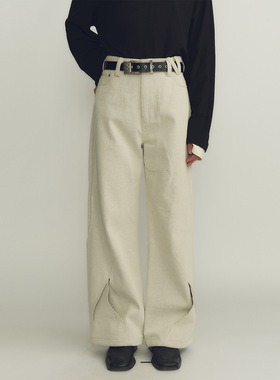 【NULLUS】hug 2025秋冬新款宽松镂空直筒长裤