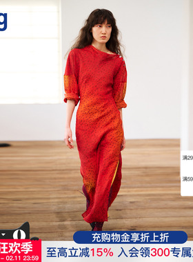 【SAMUEL GUI YANG】hug 2025秋冬新中式小鱼印花旗袍连衣裙