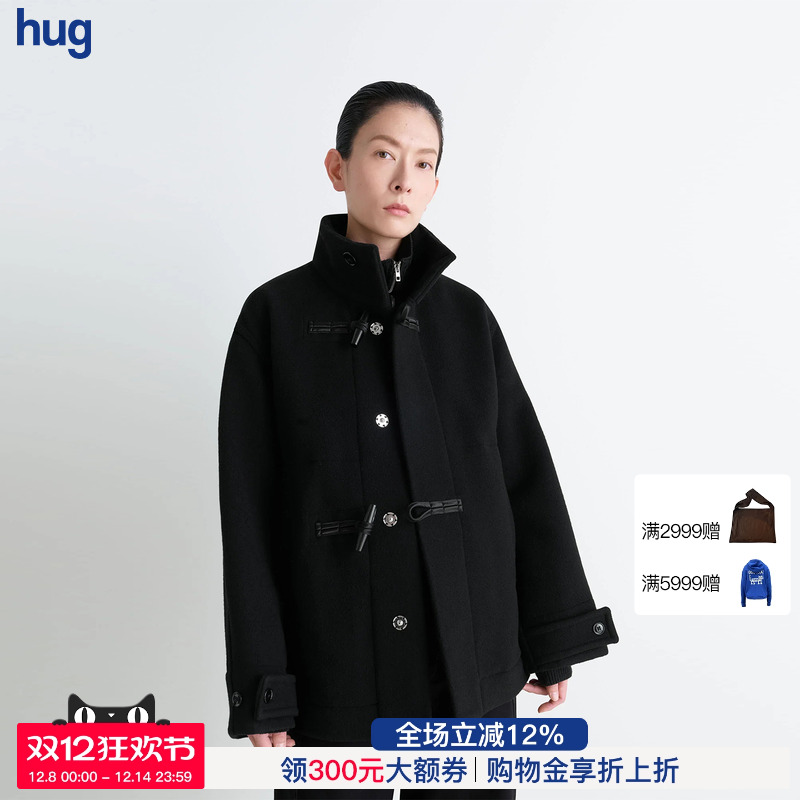 LEMAIRE秋冬牛角扣束腰短款大衣