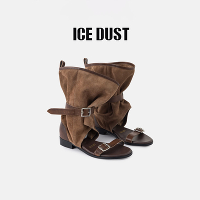 ICEDUST做旧擦色堆堆凉靴