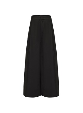 【RUOHAN】hug 2025秋冬新款黑色湿感棉阔腿西装裤