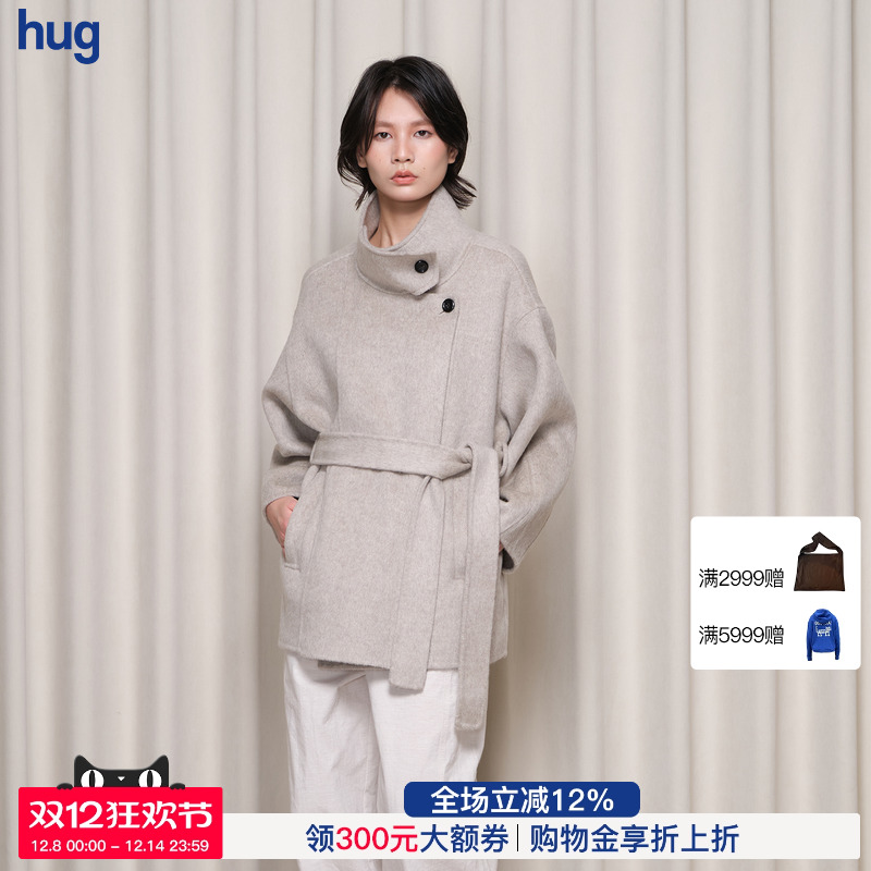 BOTTOMNOTES羊毛系带大衣