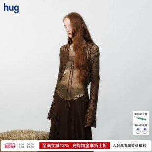 【UNCHATGRIS】hug 2026夏季新款后背镂空针织开衫
