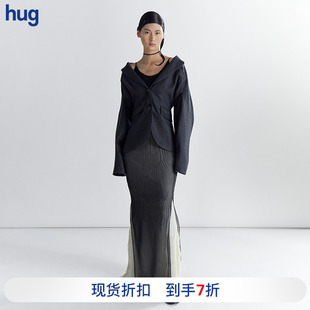 纯色长款 秋冬新款 ASSIGNMENTS 褶饰薄纱半裙 hug