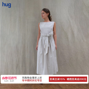 【ELSA ESTURGIE】hug 2026夏季新款束腰条纹无袖连衣裙
