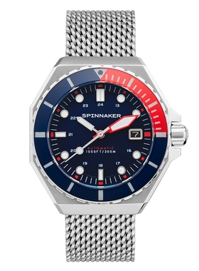 英国SPINNAKER三角帆DUMAS自动机械手表复古潜水米兰钢带SP5081