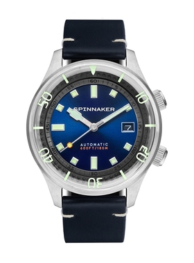 英国SPINNAKER三角帆BRADNER自动机械手表皮带复古防水潜水表5062