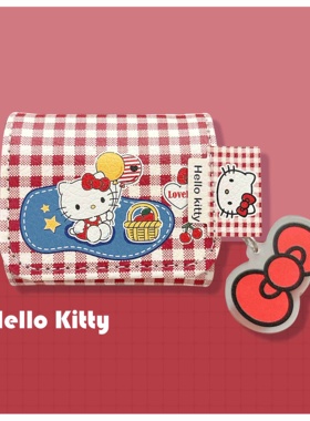 红色格子气球KT猫华为Freebuds4E连体式皮套耳机壳可爱适用freeclip卡通耳机保护套SE2防摔Freebuds pro2