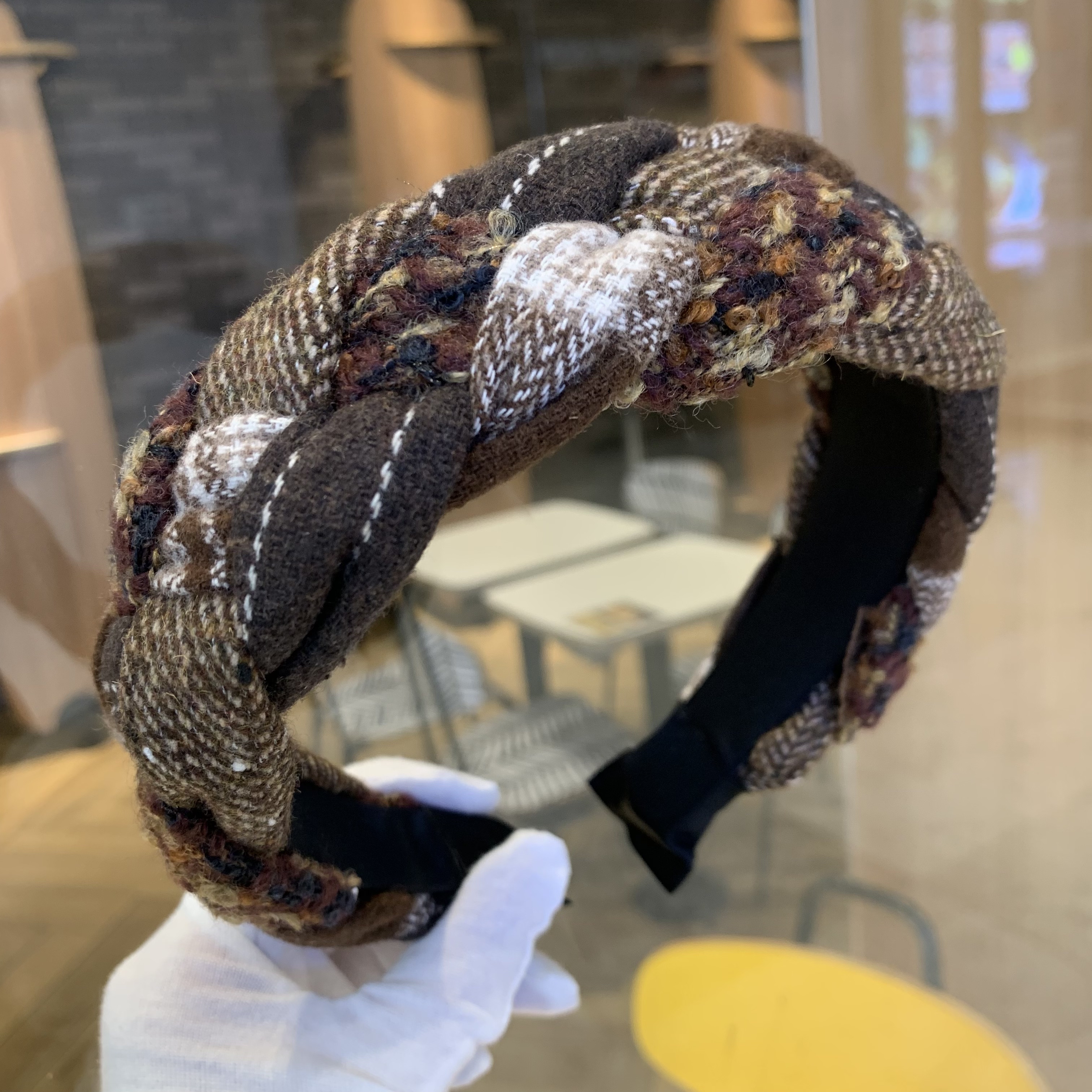 港风复古麻花撞色发卡发箍女高颅顶成人外戴发窟头饰压发洗脸头箍