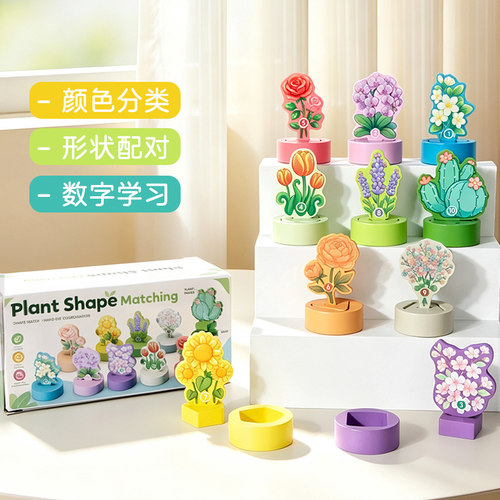 花朵植物颜色配对益智玩具