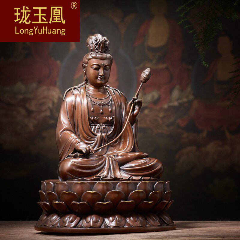 珑玉凰工艺品2020纯铜佛像大势至菩萨 大势至铜佛像摆件DM0426