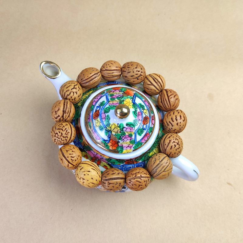 正宗桃核手串手工串珠制作桃枭文玩饰品传统工艺品中国风禅意圆珠