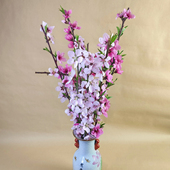 鲜桃花枝沂蒙山枝条泡水开花阳台宿舍桌面摆件轻奢手工装 饰干树枝