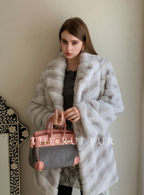 【TR】“侘寂北岛2.0”进口青紫蓝兔中长款皮草26冬季新款外套女