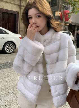 【TR】“星黛露”紫色龙猫皮草整皮进口雷克斯獭兔毛皮草外套女